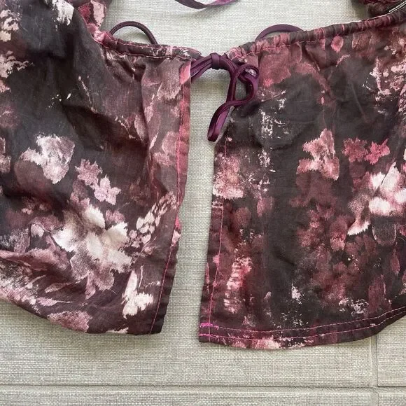 FREE PEOPLE Forget Me Not Cotton Blend Short Pajamas Medium NEW Lounge Floral